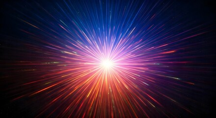 A cosmic explosion of neon colors and shimmering stars, Ai Generated