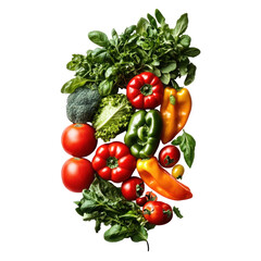 fresh vegetables on white background