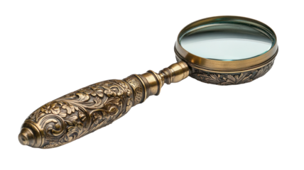 Discovering intricate details with an ornate magnifying glass showcasing timeless craftsmanship