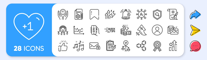 Obraz premium Diagram chart, Ranking stars and Creative painting line icons. Interest rate, AI generate, Inflation icons. Pack of Inclusion, Accounting report, Documentation icon. Vector