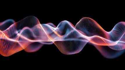 Fototapeta premium Abstract wave lines pattern dynamic colorful light flowing isolated on black background. concept of music, party, technology, modern. Abstract flowing wavy lines. Colorful dynamic wave