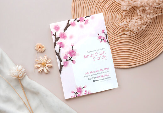 Floral Wedding Card Design