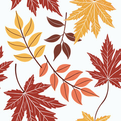 Fototapeta premium Seamless pattern Summer, Spring and Autumn leaf leaf pattern harvest pattern
