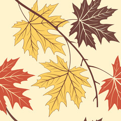 Seamless pattern Summer, Spring and Autumn leaf leaf pattern harvest pattern