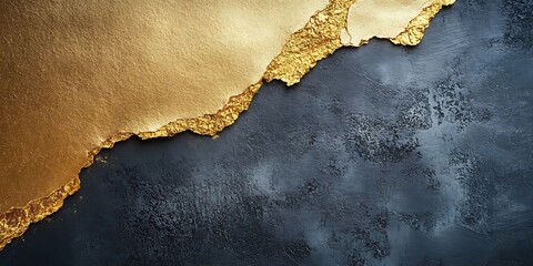 Gold leaf on dark textured surface
