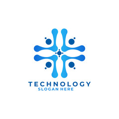 Abstract technology design vector template. Tech logo design concept