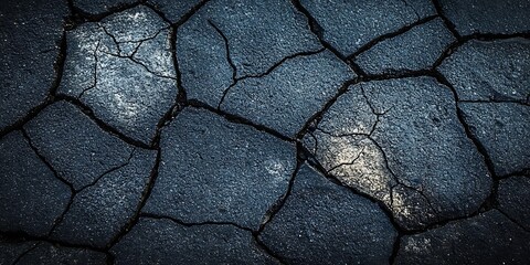 Dark Cracked Earth Texture Closeup