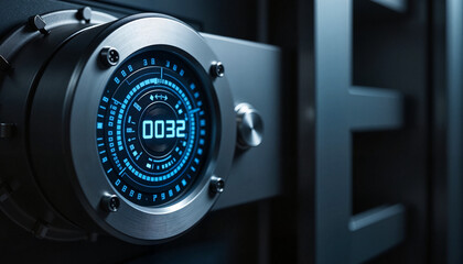 Futuristic Digital Safe Lock with Advanced Security Technology