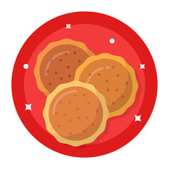 assortment of glazed chocolate Lebkuchen concept, honey-sweetened moulded cookies vector icon design, German cuisine symbol, Germany Serving Platter sign European gastronomy food culture illustration 