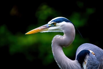 Fototapeta premium Detailed profile of a Great Blue Heron