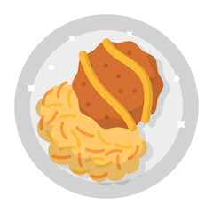 Linsen mit Spatzle concept, lentils with Swabian pasta vector icon design, German cuisine symbol, Germany Serving Platter sign, European gastronomy food culture stock illustration 