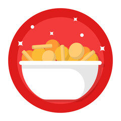 Kartoffelsalat Bowl concept, Erdapfelsalat patato Salad vector icon design, German cuisine symbol, Germany Serving Platter sign, European gastronomy food culture stock illustration 