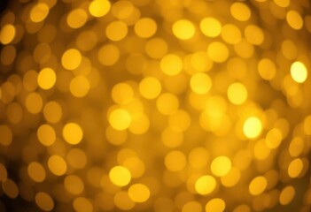 Obraz premium Abstract gold glitter bokeh, shimmering festive backdrop, wall, lights