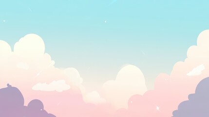 Fototapeta premium Serene Pastel Sky with Delicate Clouds: A Dreamy Aesthetic