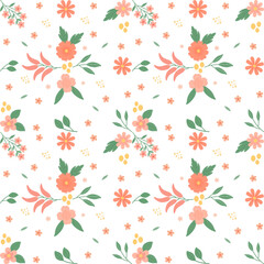 seamless flower pattern on white background