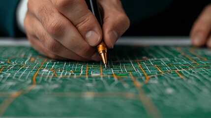 Pen Draws Green Map Design