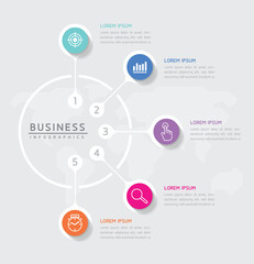 Vector business Presentation Connecting Steps Infographic Template