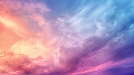 Obraz premium An abstract sky with pink, orange, and blue clouds.