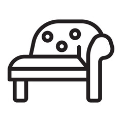 chaise longue line icon