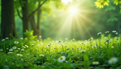 Obraz premium green grass and sunlight