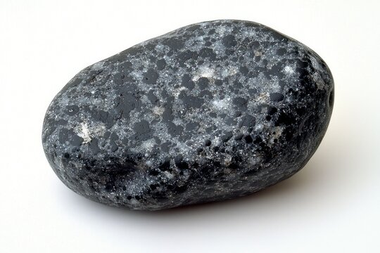 Smooth, dark gray stone with speckled white