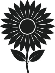 Elegant Sunflower Silhouette Vector – Minimalist Floral Design