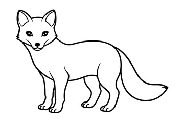 Obraz premium Arctic Fox One-Line Drawing