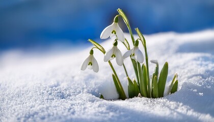 Snowdrops Emerging from the Snow