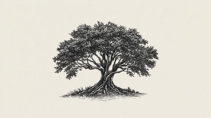 Majestic Tree Illustration: A Timeless Artistic Representation of Nature's Grandeur