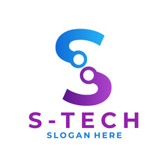 Initial letter S Connections logo design vector template. S network logo design vector