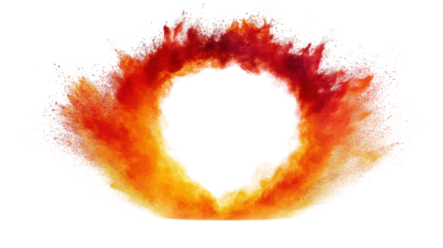 Vibrant explosion of color radiates warmth and energy in artistic display