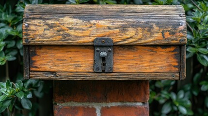 Rustic wooden mailbox
