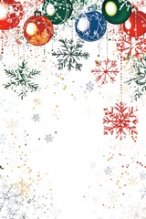 An ornamental border embellished with cheerful snowflakes for the holiday season.