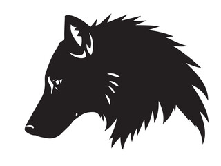 Wolf head silhouette isolated on white background. Wolf logo. Wolf sign. Vector logo design.