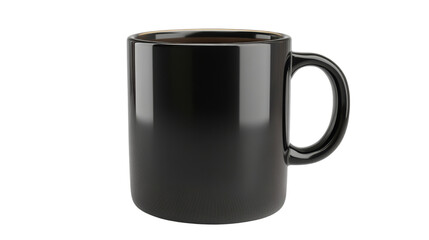 black coffee mug on white background
