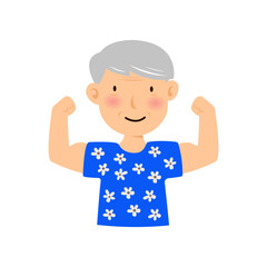 elderly person in songkran festival thailand and Elderly people's day concept