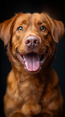 dog with his tongue out. portrait of a dog. 