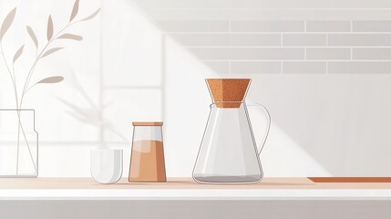 Modern Coffee Brewing Set: Stylish Glass Dripper and Accessories