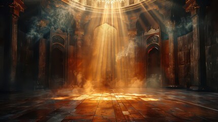 Fototapeta premium A large room with a lot of light shining on it