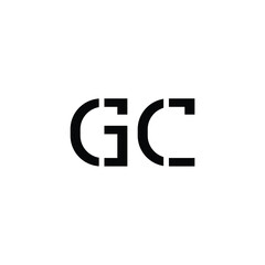 Obraz premium GC monogram logo design letter text name symbol monochrome logotype alphabet character simple logo