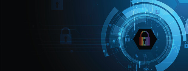 Obraz premium Cyber security online protection concept