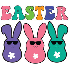 Fototapeta premium Easter Festival T-shirt with Unique Christian Typography and Bunny Illustration 