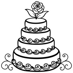 wedding cake vector illustration