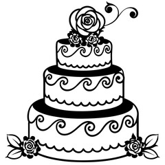 wedding cake with roses