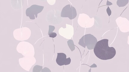 Fototapeta premium Delicate Pastel Floral Abstract Botanical Art Print