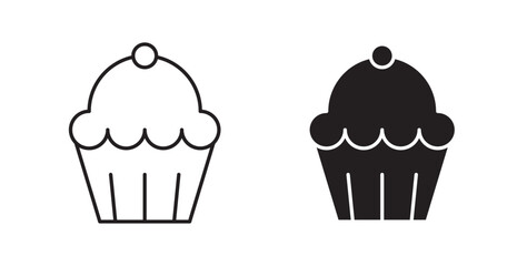 Cupcake icons vectors graphic designs