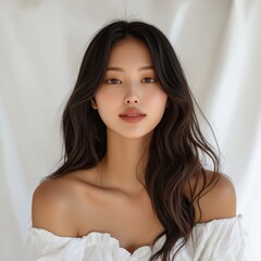 Naklejka premium 뷰티,인물,여성,순수,피부