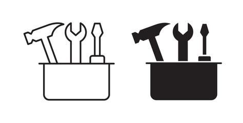 Toolbox icons vectors graphic designs