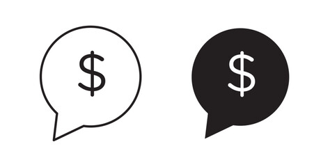 Comment dollar icons vectors graphic designs