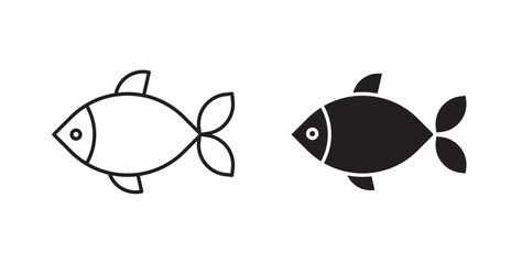 Fish icons vectors graphic designs